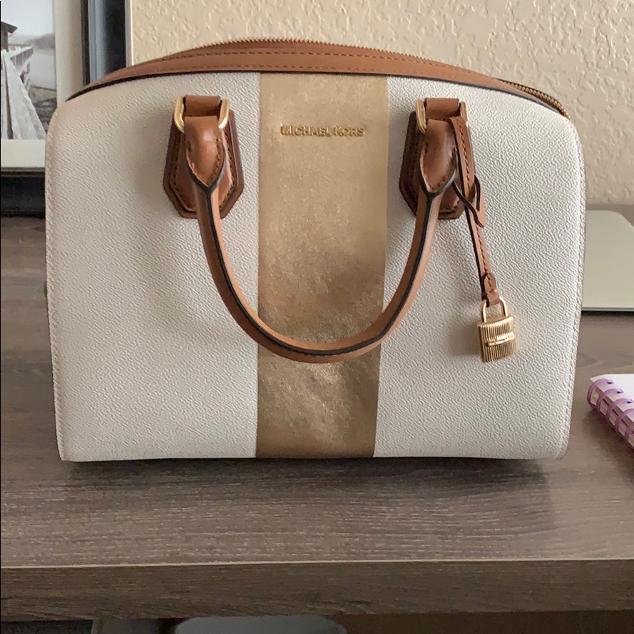 Michael Kors Mercer Medium Striped Duffel Bag